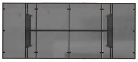 barna polyrattan üveglapos kerti asztal 190 x 80 x 74 cm