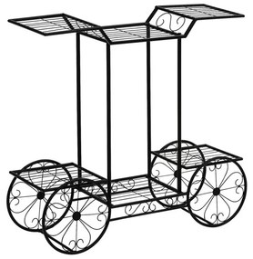 STILISTA Virágcserép állvány kocsi 77 x 75 x 28 cm acél