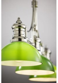 Jupiter 2072 - PLATINO rúdon szerelt csillár 3xE27/15W/230V zöld/fényes króm