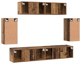 TV szekrény garnitúra 6 pcs Régi fa 80 x 30 x 30 cm Faanyag