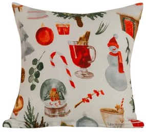 Mikroszálas párnahuzat FESTIVE MAGIC 45x45 cm, fehér