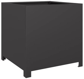 fekete acél kerti virágtartó 50 x 50 x 50 cm