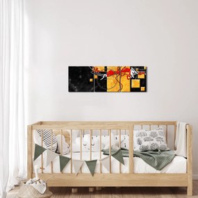 Absztrakt kép - Táncosok (órával) (90x30 cm)