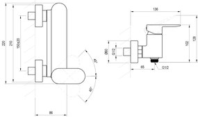 Ravak X070452 - CHROME zuhanycsaptelep, fényes króm