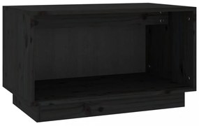 fekete tömör fenyőfa TV-szekrény 60x35x35 cm