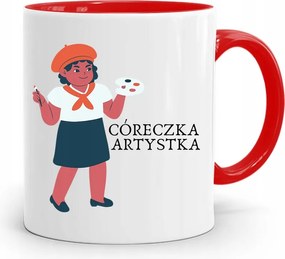 Piros Bögre Ajándék Lányának Művésznő Nyomtatott Fotóval