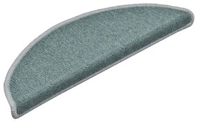 30 db-os lépcsőszőnyegek 56 x 17 x 3 cm tengerkék félkör alakú szőnyeg