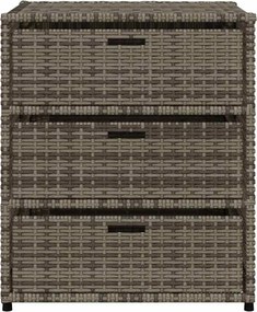 vidaXL szürke polyrattan kerti tárolószekrény 55 x 59 x 69 cm