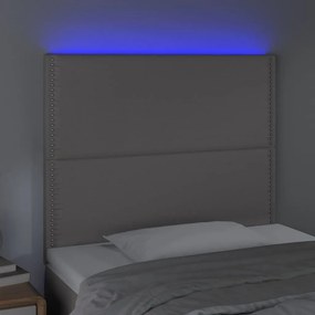 szürke műbőr LED-es fejtámla 80x5x118/128 cm