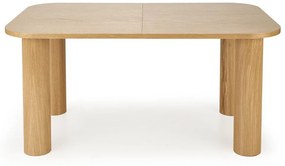 Asztal Houston 1412Tölgy, 77x100x160cm, Hosszabbíthatóság, Közepes sűrűségű farostlemez, Természetes fa furnér