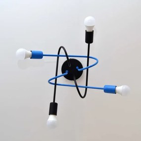 Felületre szerelhető csillár OXFORD 4xE27/15W/230V fekete/kék