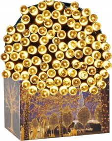 Led karácsonyfa fényfüzér 300 fehér meleg zöld kábel 21m Girlanda RS-003WW