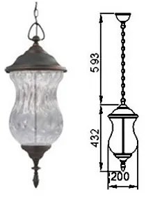 LED kültéri láncos csillár MARSYLIA 3xLED/3W/230V fekete