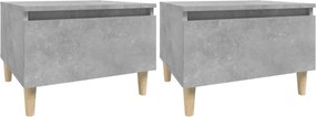 vidaXL 2 db betonszürke szerelt fa kisasztal 50x 46 x 35 cm