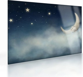 Kép - Hold csillagokkal (üvegen) (70x50 cm)