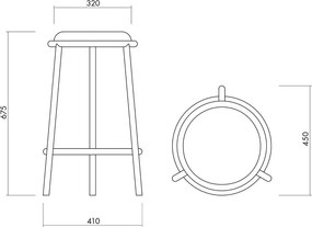 Kék fém bárszék (ülésmagasság 68 cm) Hogo – noo.ma