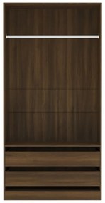 vidaXL barna tölgy színű szerelt fa ruhásszekrény 100 x 50 x 200 cm