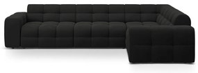 Fekete sarokkanapé (jobb oldali-L alakú) Kendal – Micadoni