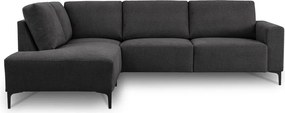 Antracitszürke zsenília sarokkanapé (bal oldali-L alakú) Fabian – Scandic