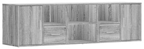 szürke sonoma színű szerelt fa sarokszekrény 160 x 40 x 45 cm