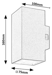 Rabalux 77157 - LED Kültéri fali lámpa URFA LED/18W/230V IP65 fekete