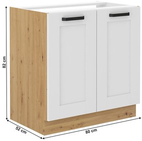 Mosogatószekrény Lesana 2 (fehér + artisan tölgy) 80 ZL 2F BB . 1063943