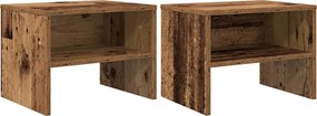 vidaXL Éjjeliszekrény 2 pcs Régi fa 40 x 40 x 30 cm Faanyag