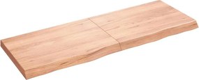 vidaXL világosbarna kezelt tömör tölgyfa fali polc 140 x 50 x (2-6) cm