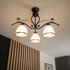 Felületre szerelhető RETRO csillár 3xE27/60W/230V fekete/fehér