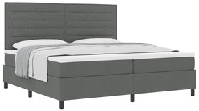 Boxspring ágy matraccal, sötét szürke 200x200 cm szövet