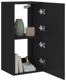 fekete falra szerelhető TV-szekrény LED-del 40,5 x 35 x 80 cm