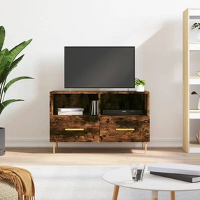 Füstös tölgyszínű szerelt fa TV-szekrény 80 x 36 x 50 cm