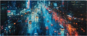 Kép - Nagyváros, olajfestmény (120x50 cm)