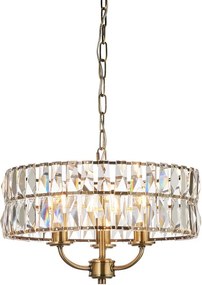 Endon glamour modern függeszték clifton antik sárgaréz átlátszó end106243