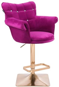 HR804KW Fukszia modern velúr szék arany lábbal