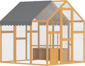 PawHut bejárható tyúkudvar, 3,07 m² — 1,7 x 1,8 x 1,8 m fából készült kifutó vízálló tetővel, biztonsági zárral, dupla ajtóval, 2 fészekkel, 2 ülőrúdd