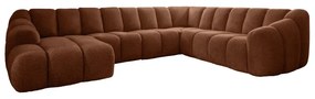 Terrakotta színű sarokkanapé (jobb oldali-U alakú) Shell – Miuform