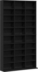 vidaXL CD szekrény polcokkal Fekete tölgy 101 x 23 x 177,5 cm Faanyag