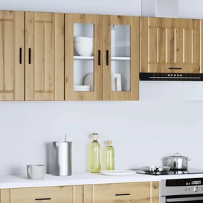 konyhai fali szekrény üvegajtóval Porto&quot; Artisan Oak&quot;