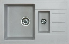 Quadro Plus 1.5D Metalac 158550 Gránit Mosogatótálca - Extra mély, Csepegtetőtálcás, Design, Szürke