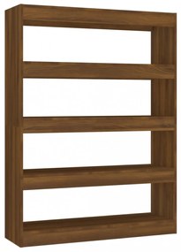 barna tölgy színű térelválasztó könyvszekrény 100x30x135 cm