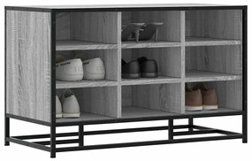 cipőpad szürke Sonoma 84x40x53,5 cm Gépi fa és fém