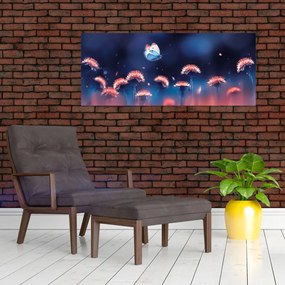 Pitypang képe kék pillangóval (120x50 cm)