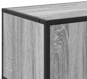 szürke sonoma színű szerelt fa és fém TV-szekrény 100x35x41 cm