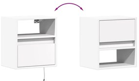 2 db fehér falra szerelhető TV-szekrény LED-del 41 x 31 x 45 cm
