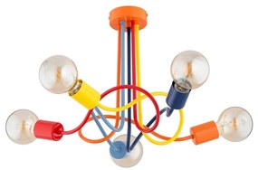 Gyerek felületre szerelhető csillár WINGO 5xE27/15W/230V színes