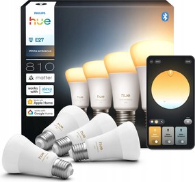 4x Led izzó E27 6W 810lm Smart Intelligens White Ambiance Philips Hue