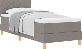 vidaXL Boxrugós ágy matracmal fejtámlával Tópszínű 100 x 200 cm szövet