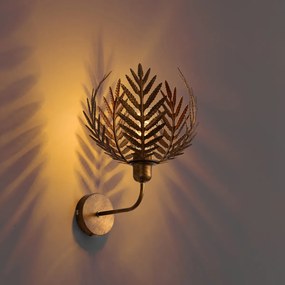 Vintage fali lámpa arany 26,5 cm - Botanica