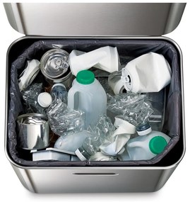 Ezüstszínű acél szelektív szemetes 60 l Totem Max – Joseph Joseph